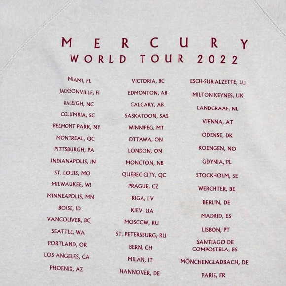 Imagine Dragons Mercury World Tour 2022 Crewneck Sweatshirt Medium Beige Stains - Picture 10 of 12